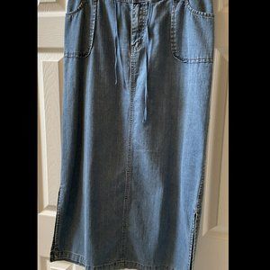 Long denim skirt